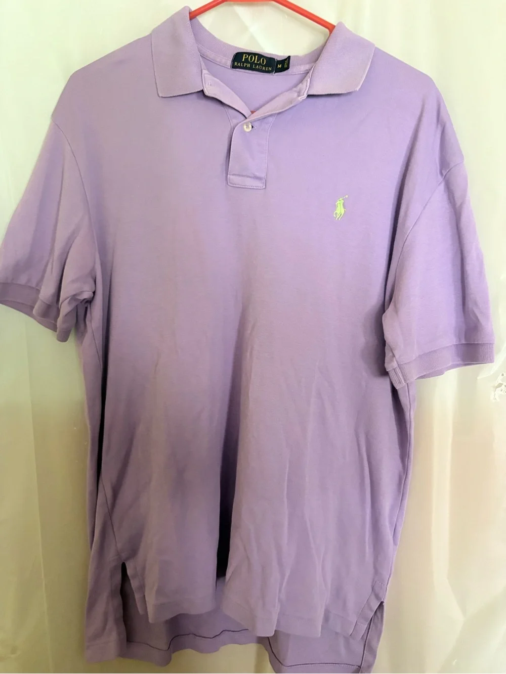 Ralph Lauren Men’s Lavender Polo with Lime Logo